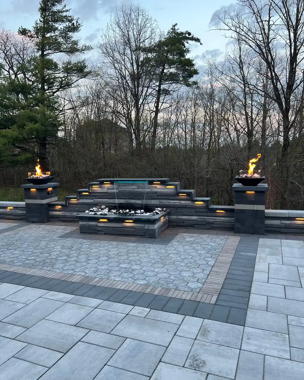 Fire & Water Feature — Water Feature by Petra Landscaping in the GTA & Durham Region